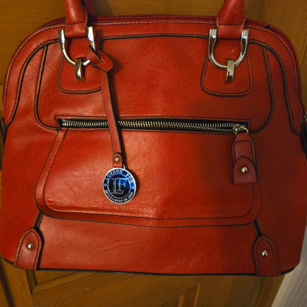 Vintage London Fog Red Hobo Purse Handbag